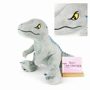 Jurassic World Universal Studios Dominion Blue Velociraptor 16" Dinosaur Plush